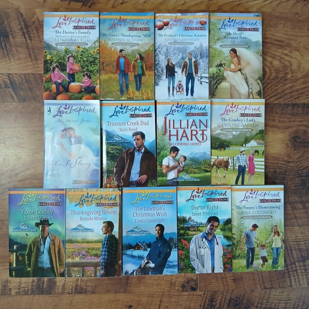 Love Inspired Larger Print Lot Of 13 Books Paperback Christian Romance